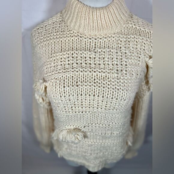 Universal Thread Wool blend Knitted mock turtleneck cozy sweater balloon sleeve - Picture 2 of 10